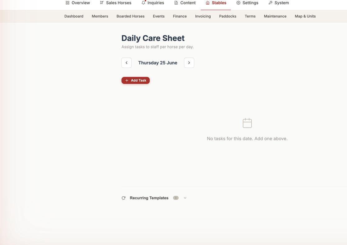 Daily Care Sheet